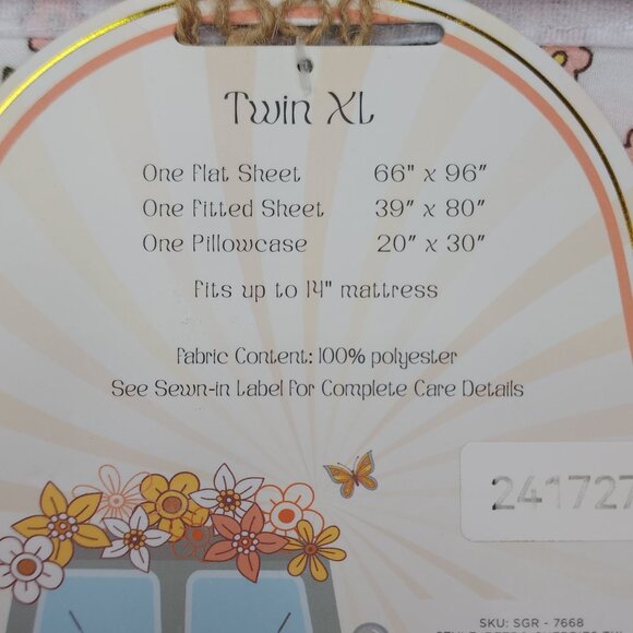 Comfy Vibes Retro Cherries Floral Twin XL Sheet Set 3 Piece Polyester New - Picture 6 of 8